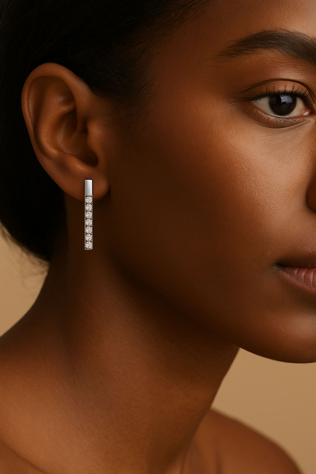 Rianne Sleek Moissanite Bar Earrings