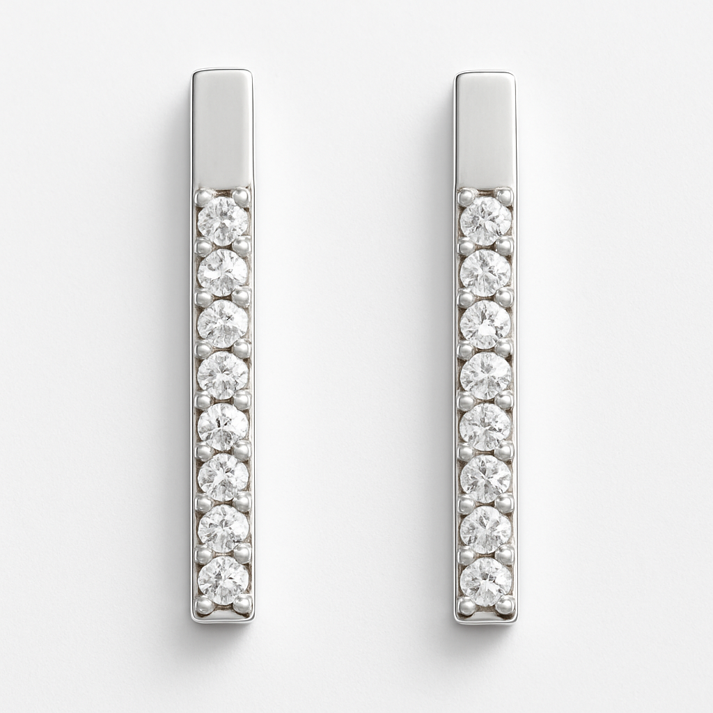 Rianne Sleek Moissanite Bar Earrings