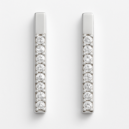 Rianne Sleek Moissanite Bar Earrings