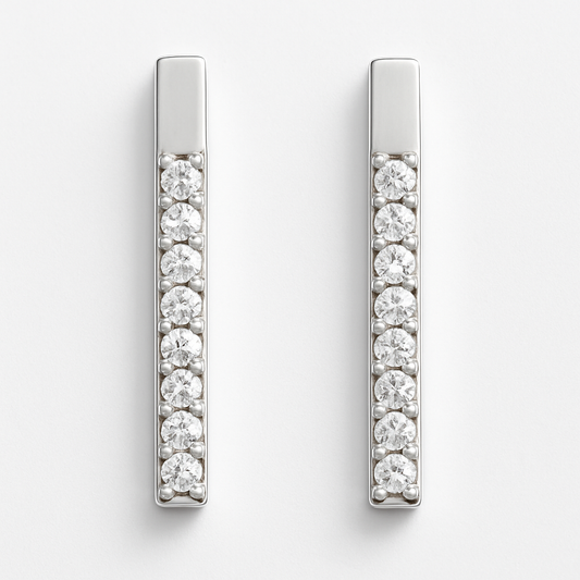 Rianne Sleek Moissanite Bar Earrings