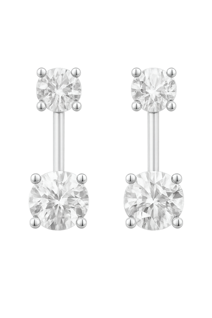 Rianne Dual Solitaire Drop Earrings