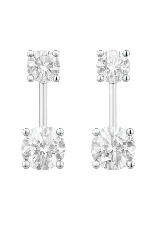 Rianne Dual Solitaire Drop Earrings