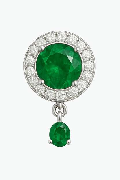 Rianne Halo Emerald Moissanite Nosepin