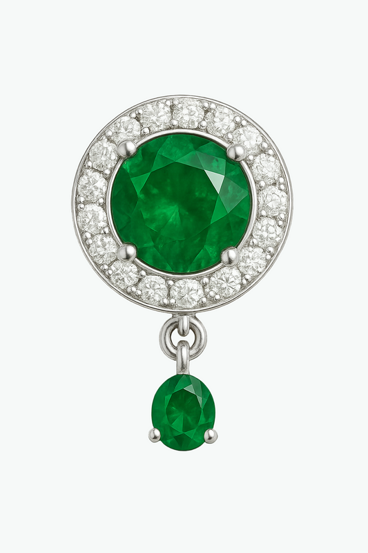 Rianne Halo Emerald Moissanite Nosepin