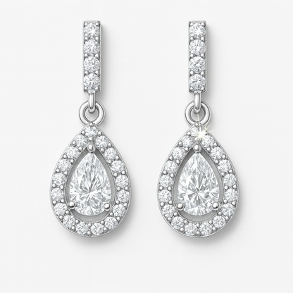 Rianne Teardrop Halo Diamond Earrings