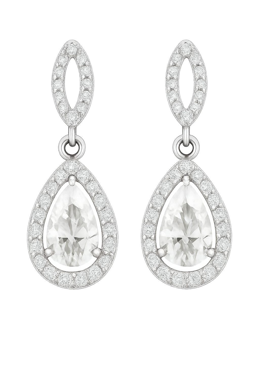 Rianne Halo Teardrop Moissanite Earrings