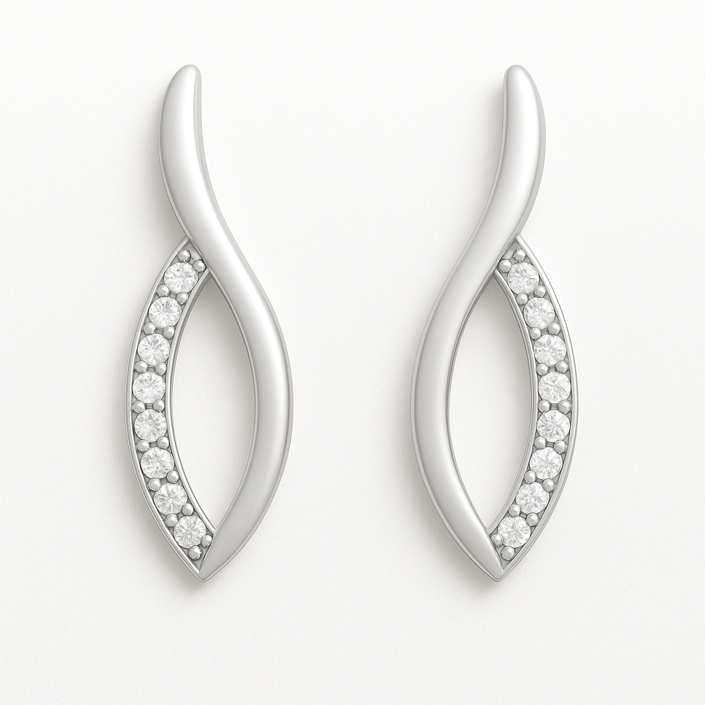 Rianne Twisted Moissanite Hoop Earrings