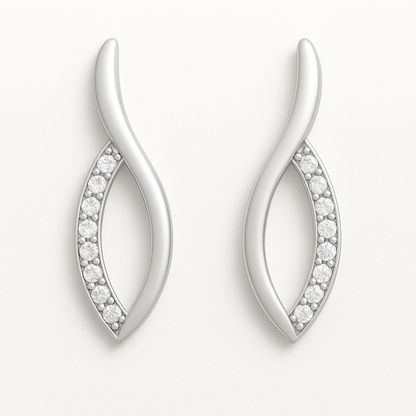 Rianne Twisted Moissanite Hoop Earrings