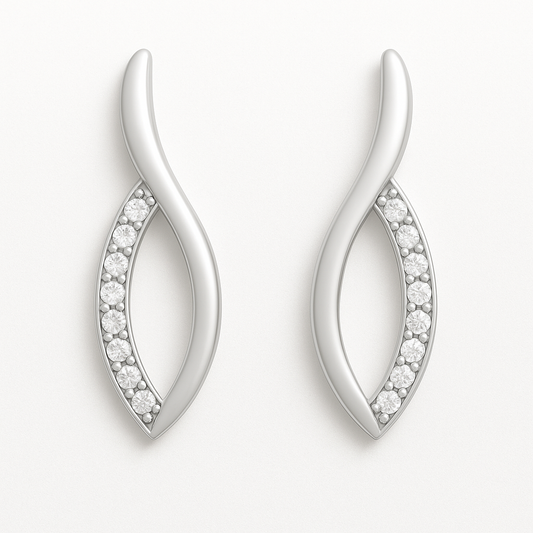 Rianne Twisted Moissanite Hoop Earrings