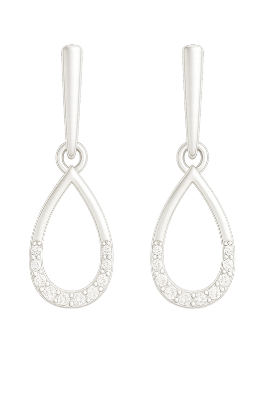 Rianne Teardrop Moissanite Loop Earrings