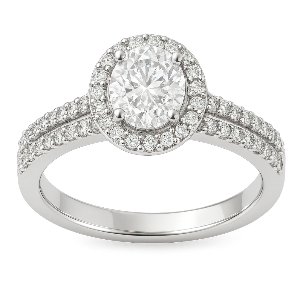 Rianne Round Halo Split Band Ring