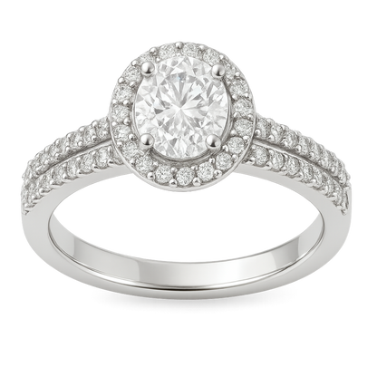 Rianne Round Halo Split Band Ring
