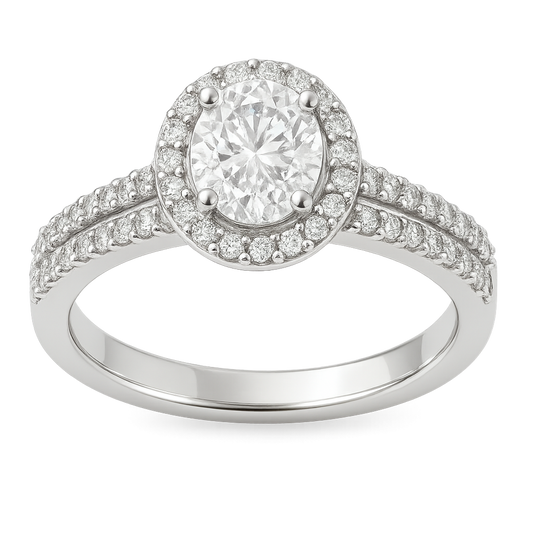 Rianne Round Halo Split Band Ring