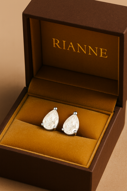Rianne Pear-Cut Solitaire Studs