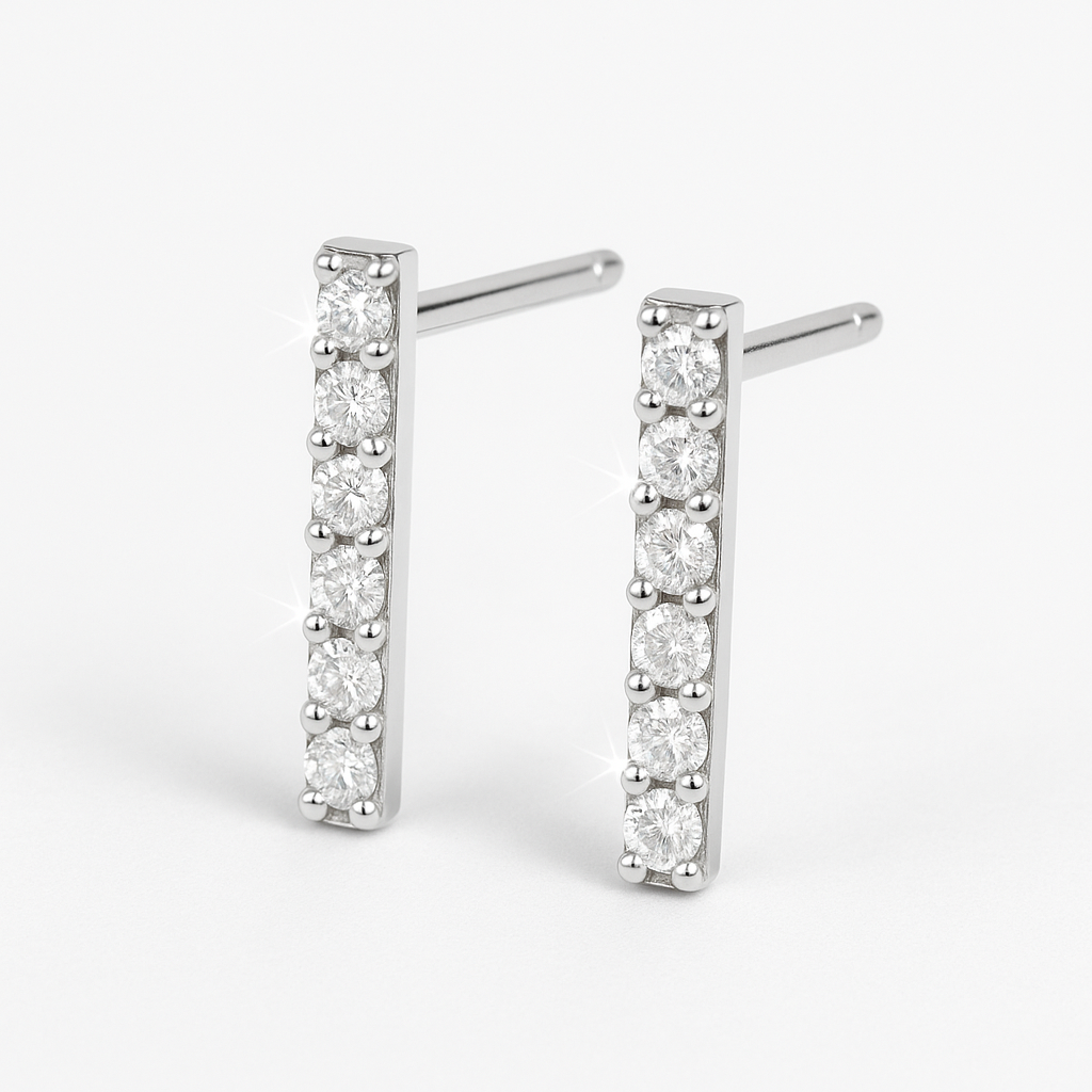Rianne Linear Diamond Bar Studs