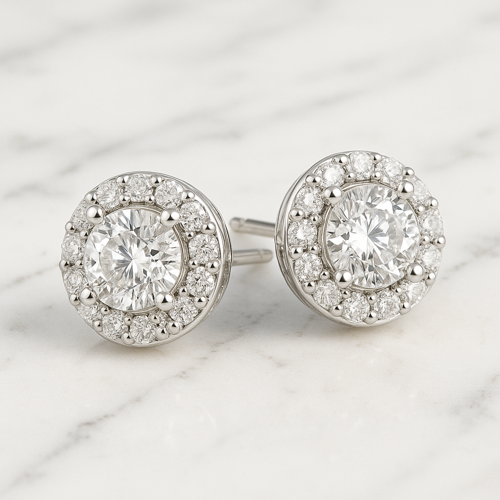 Rianne Azure Halo Stud Earrings