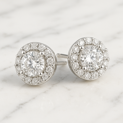 Rianne Azure Halo Stud Earrings