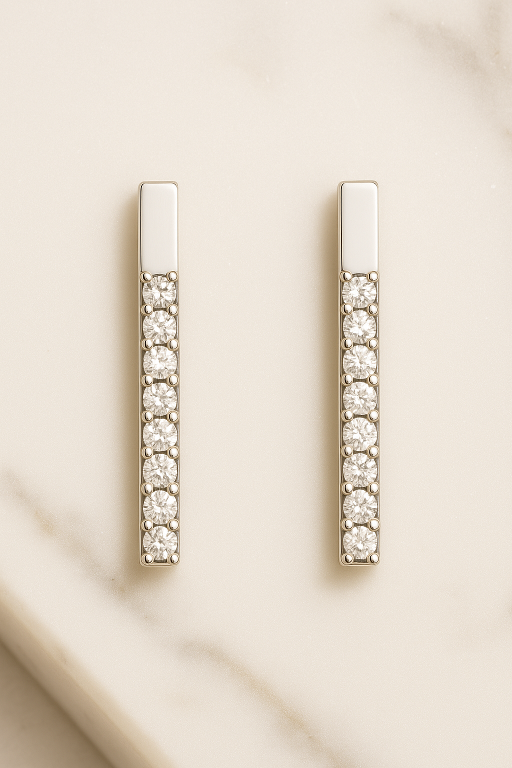 Rianne Sleek Moissanite Bar Earrings