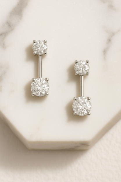 Rianne Dual Solitaire Drop Earrings