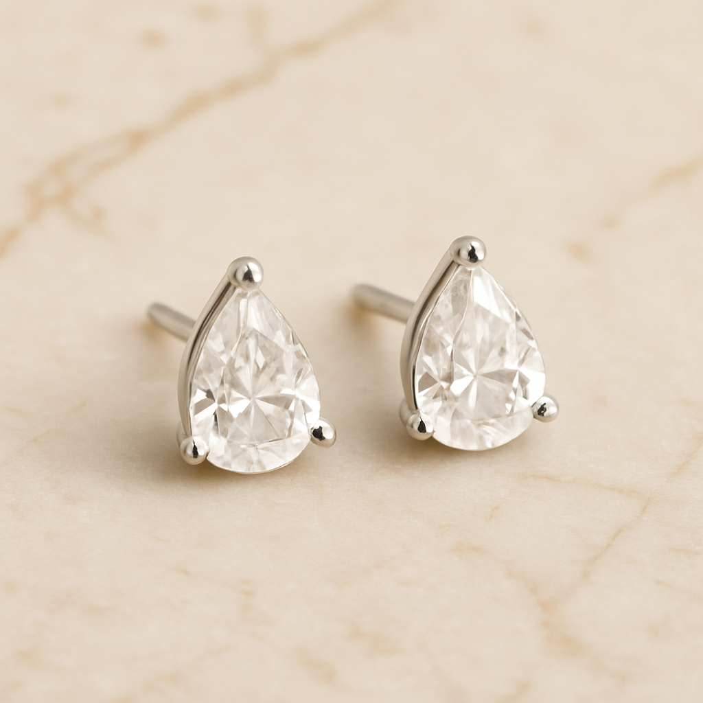 Rianne Pear-Cut Solitaire Studs