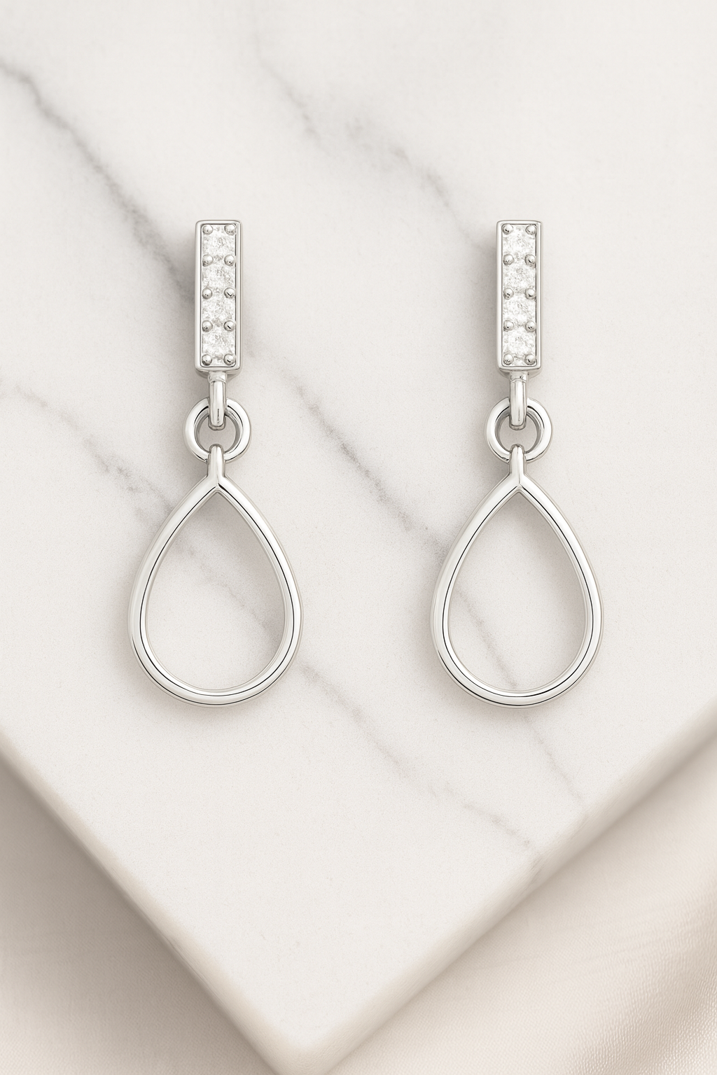 Rianne Teardrop Diamond Loop Earrings