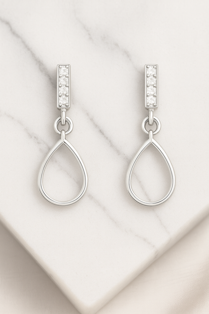 Rianne Teardrop Diamond Loop Earrings