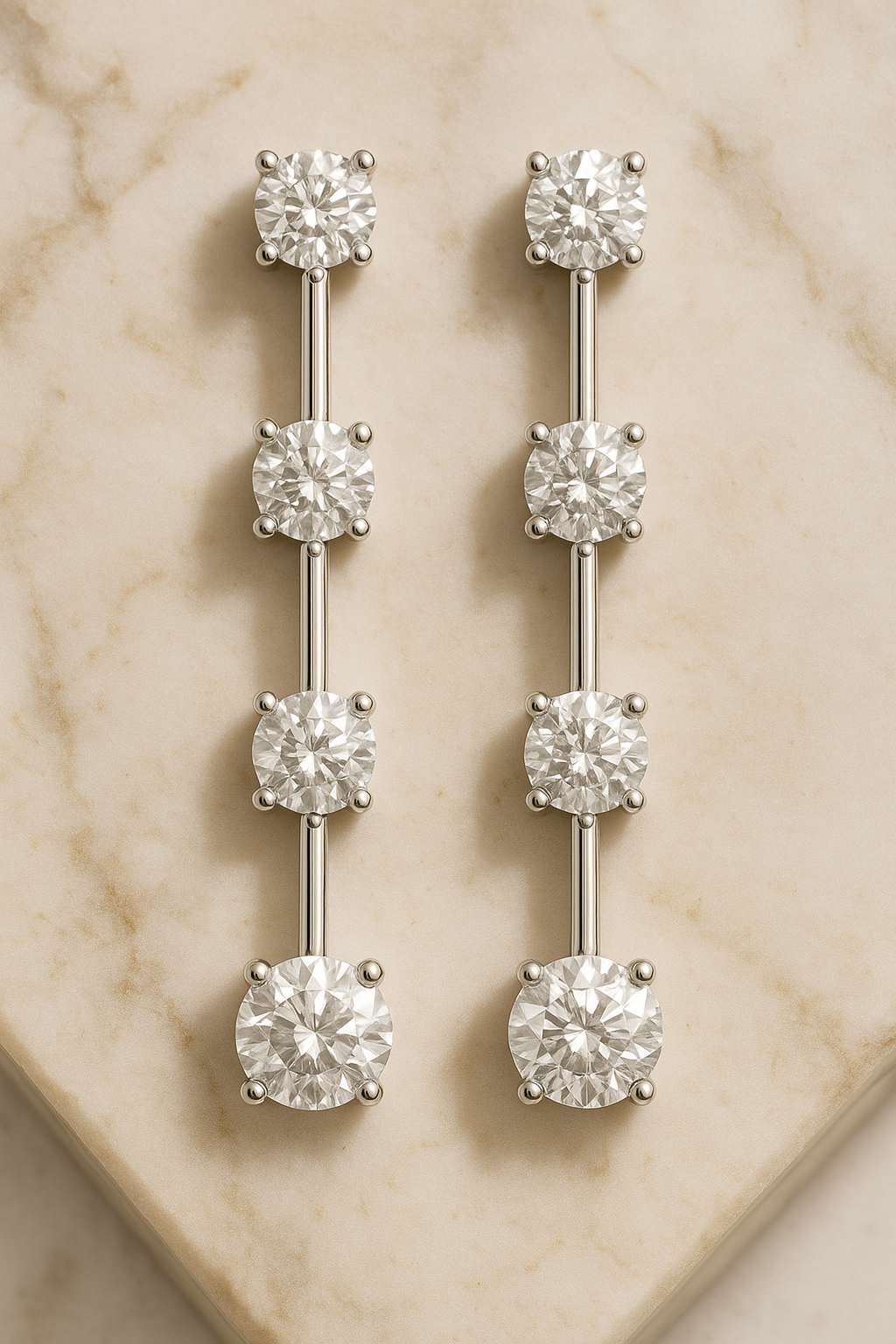 Rianne Graduated Solitaire Drop Earrings