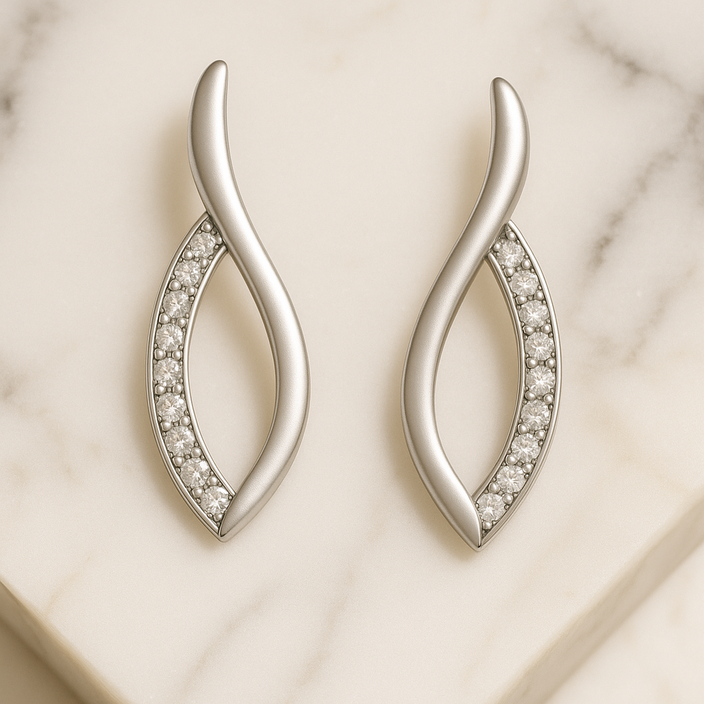 Rianne Twisted Moissanite Hoop Earrings