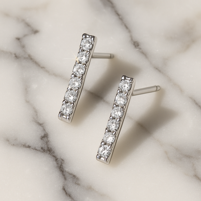 Rianne Linear Diamond Bar Studs
