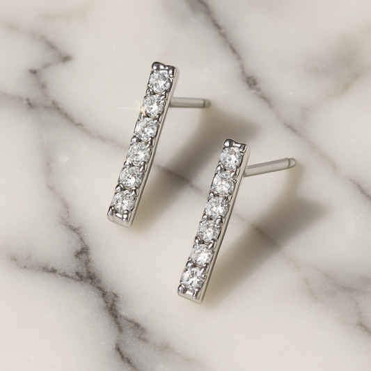 Rianne Linear Diamond Bar Studs