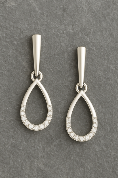 Rianne Teardrop Moissanite Loop Earrings