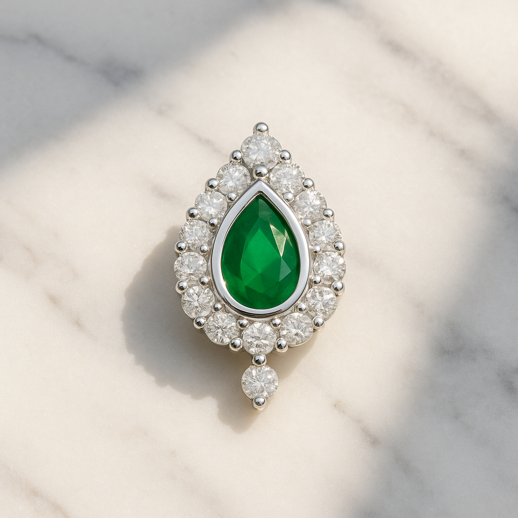 Rianne Teardrop Halo Moissanite Nosepin