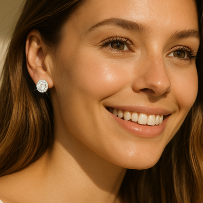 Rianne Azure Halo Stud Earrings