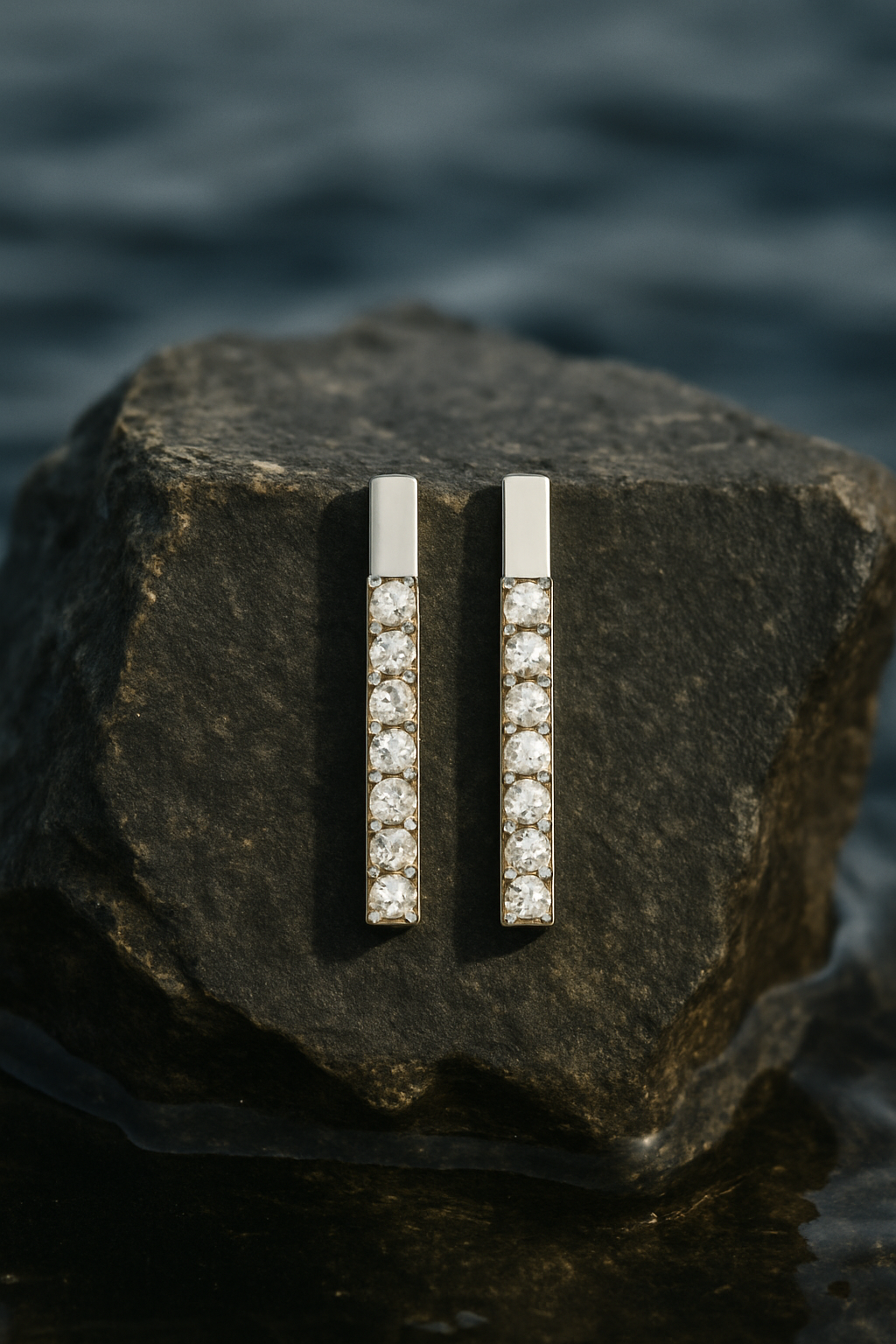 Rianne Sleek Moissanite Bar Earrings