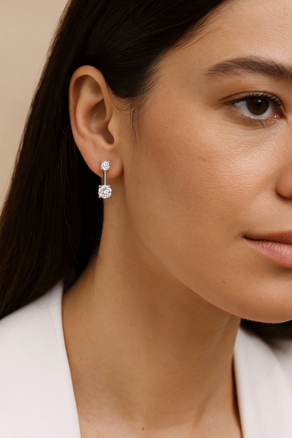 Rianne Dual Solitaire Drop Earrings