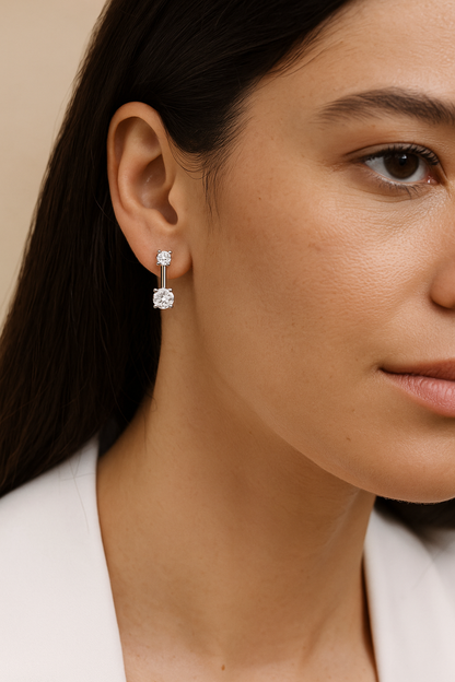 Rianne Dual Solitaire Drop Earrings