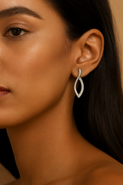 Rianne Twisted Moissanite Hoop Earrings