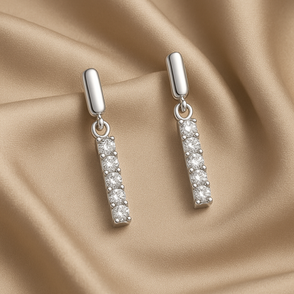 Rianne Vertical Diamond Bar Drop Earrings