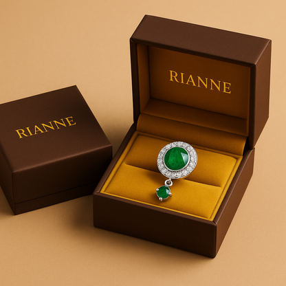 Rianne Halo Emerald Moissanite Nosepin