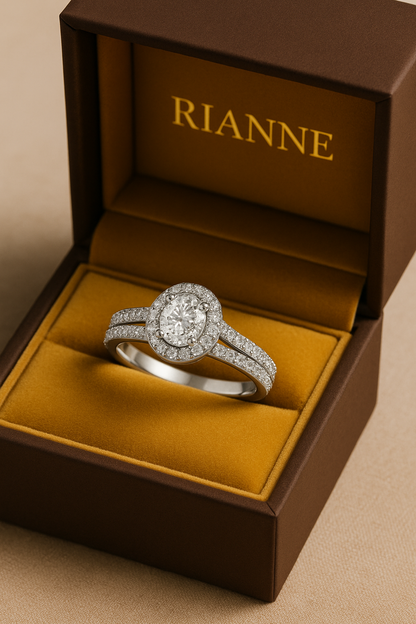 Rianne Round Halo Split Band Ring