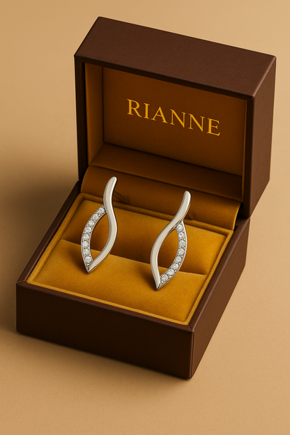 Rianne Twisted Moissanite Hoop Earrings