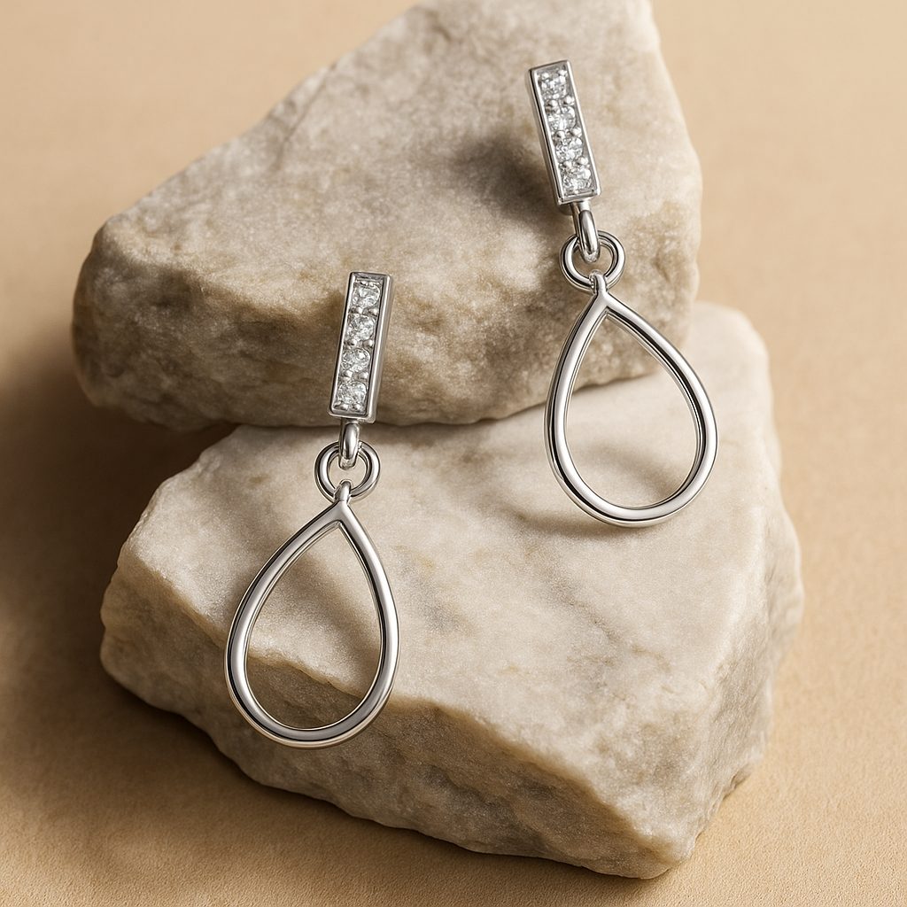 Rianne Teardrop Diamond Loop Earrings