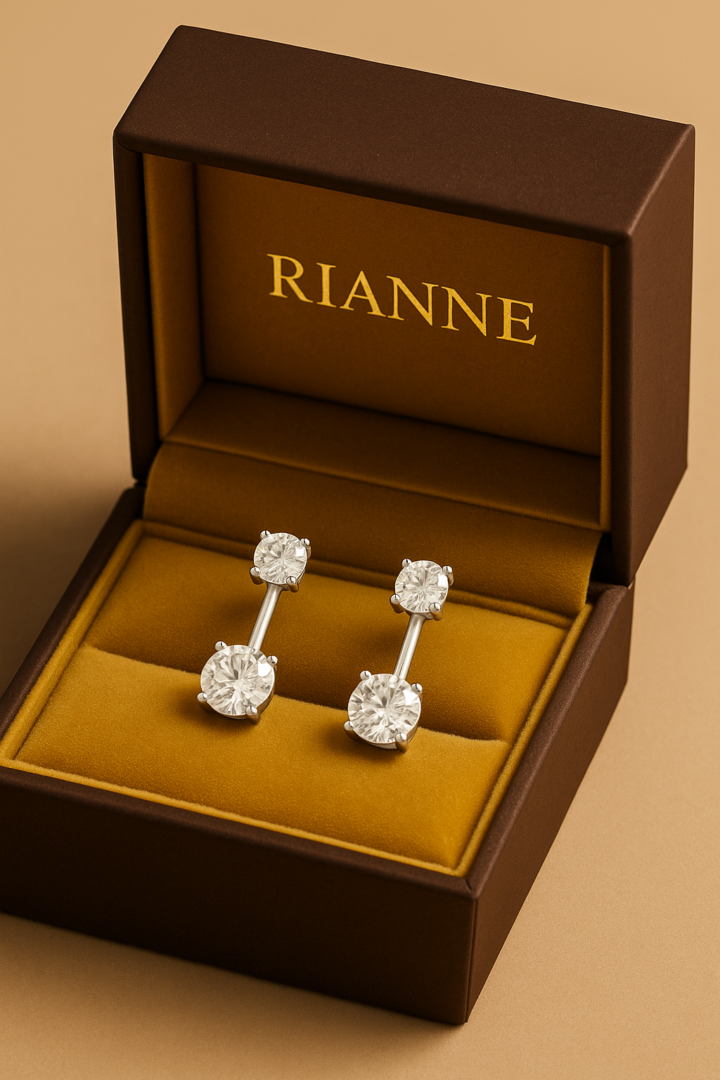 Rianne Dual Solitaire Drop Earrings
