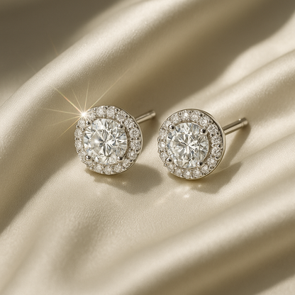 Rianne Azure Halo Stud Earrings