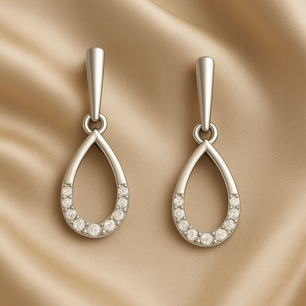 Rianne Teardrop Moissanite Loop Earrings