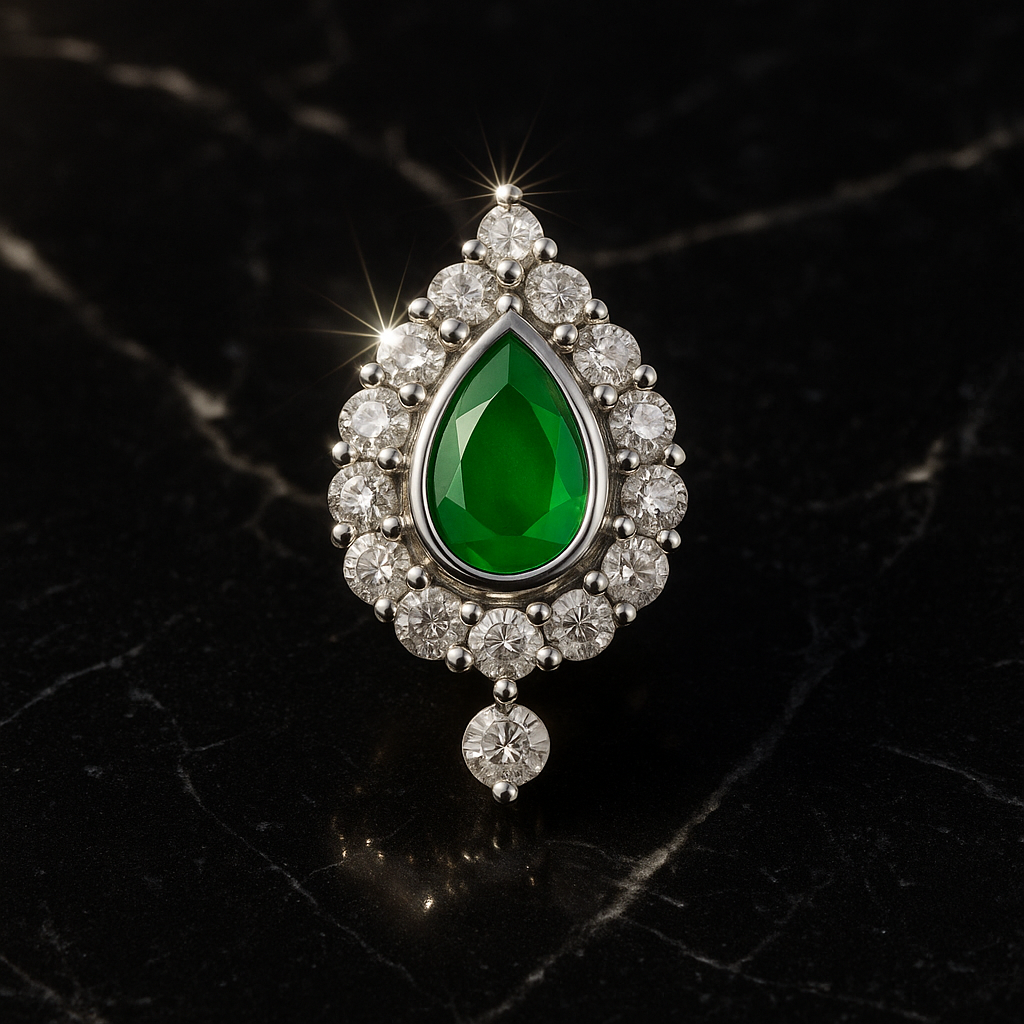 Rianne Teardrop Halo Moissanite Nosepin