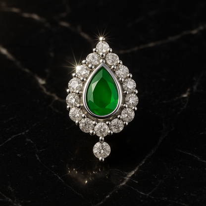 Rianne Teardrop Halo Moissanite Nosepin