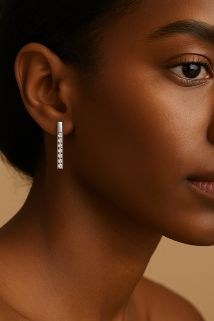 Rianne Sleek Moissanite Bar Earrings