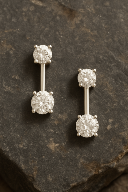 Rianne Dual Solitaire Drop Earrings