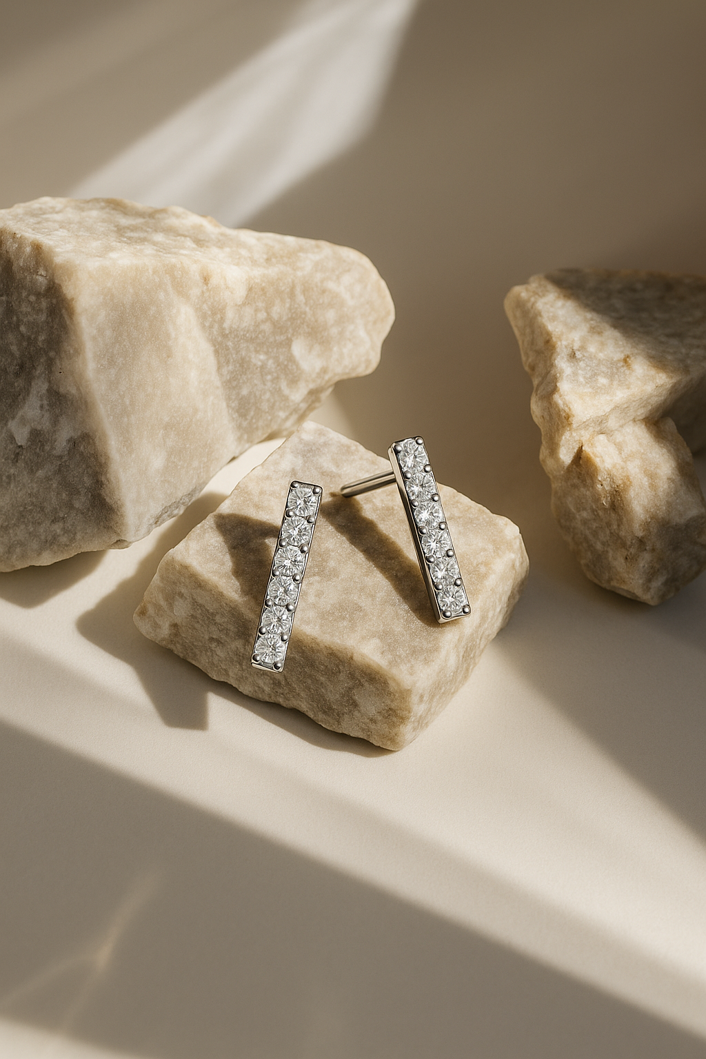Rianne Linear Diamond Bar Studs